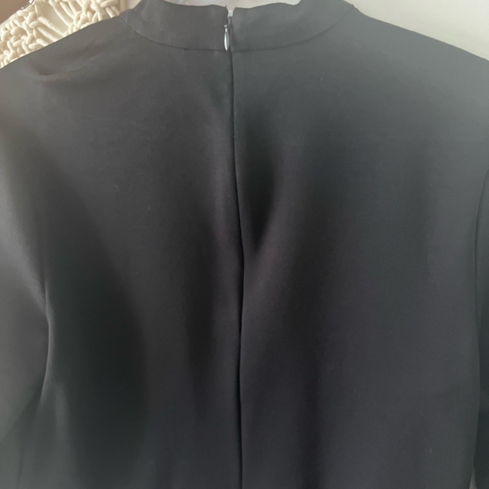Lord & Taylor Black Boxy Blouse with Mandarin Collar - Picture 3 of 3